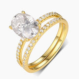 Oval Moissanite Classic Pavé Bridal Set