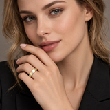 Flora Clover Flush Moissanite Band