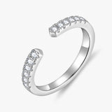Minimalist Pavé Open Moissanite Cuff Ring