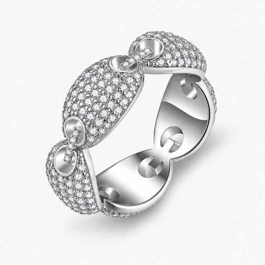 Puff Mariner Link Pavé Moissanite Band