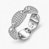 Puff Mariner Link Pavé Moissanite Band