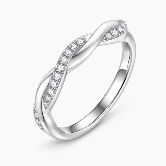 Twisted Vine Pavé Moissanite Band