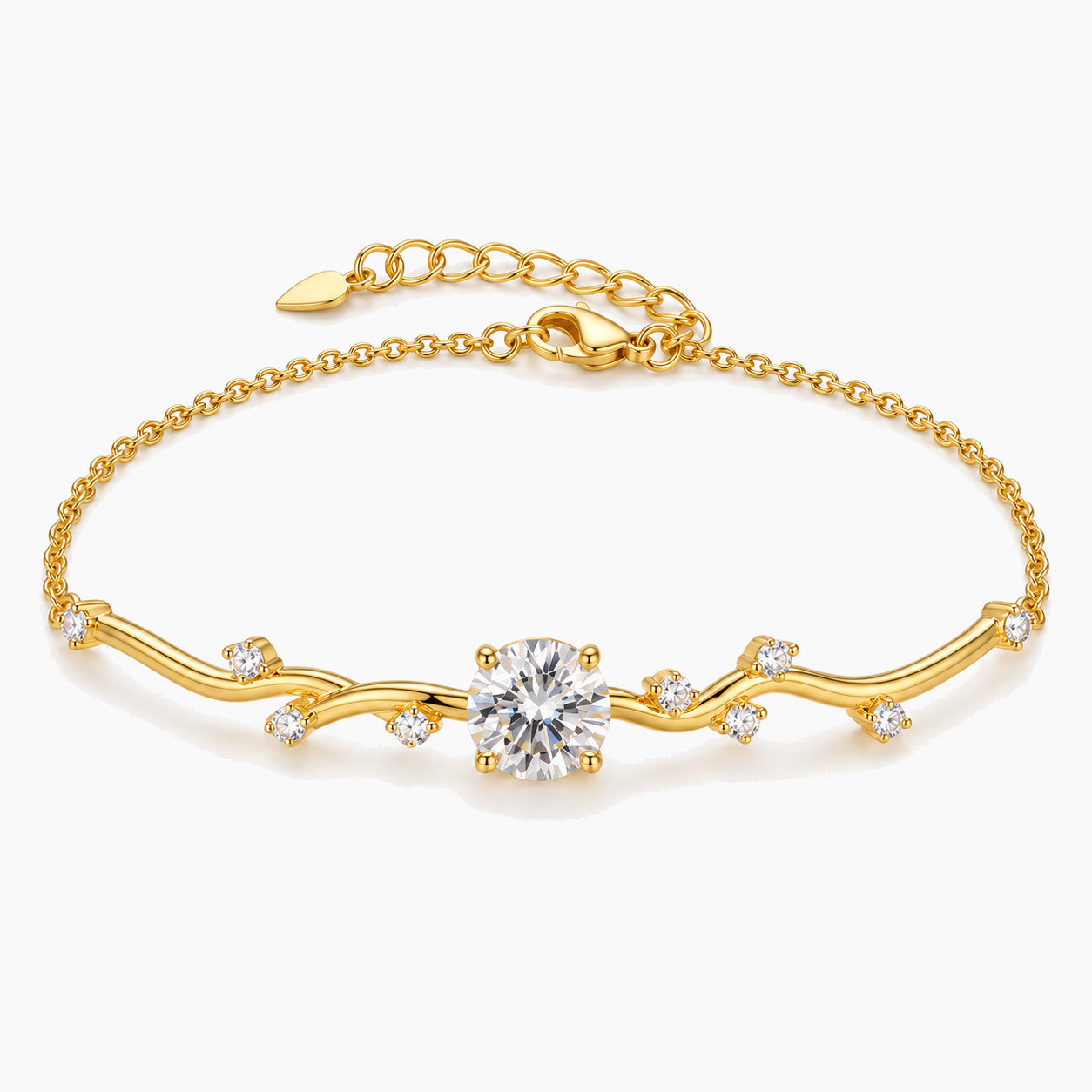 Vine Solitaire Moissanite Bracelet