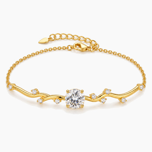 Vine Solitaire Moissanite Bracelet