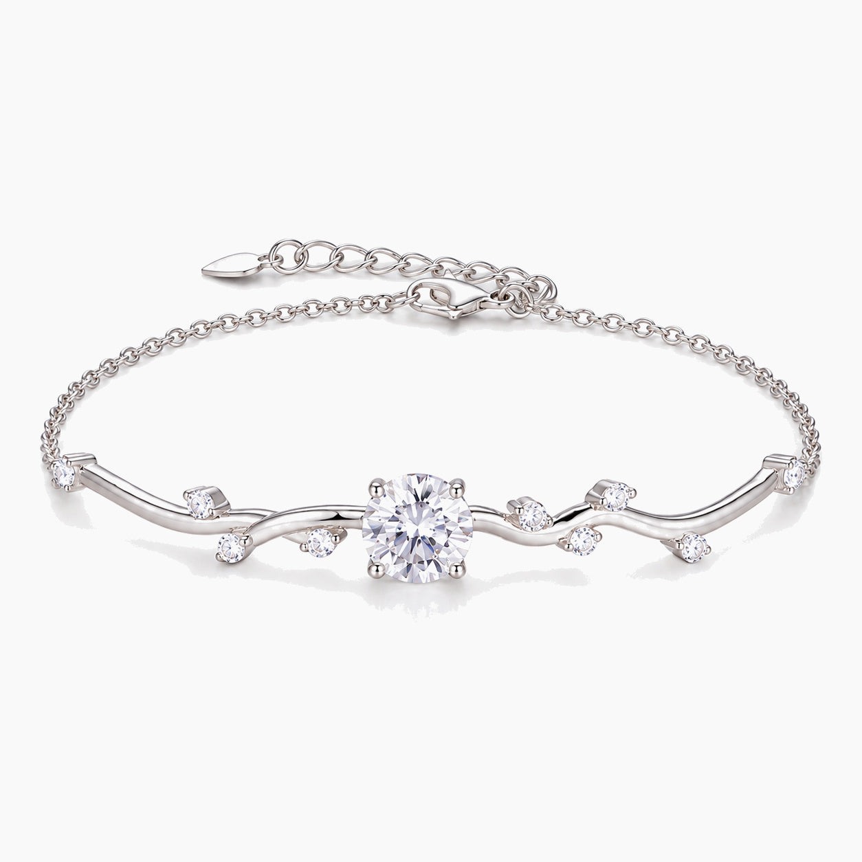 Vine Solitaire Moissanite Bracelet