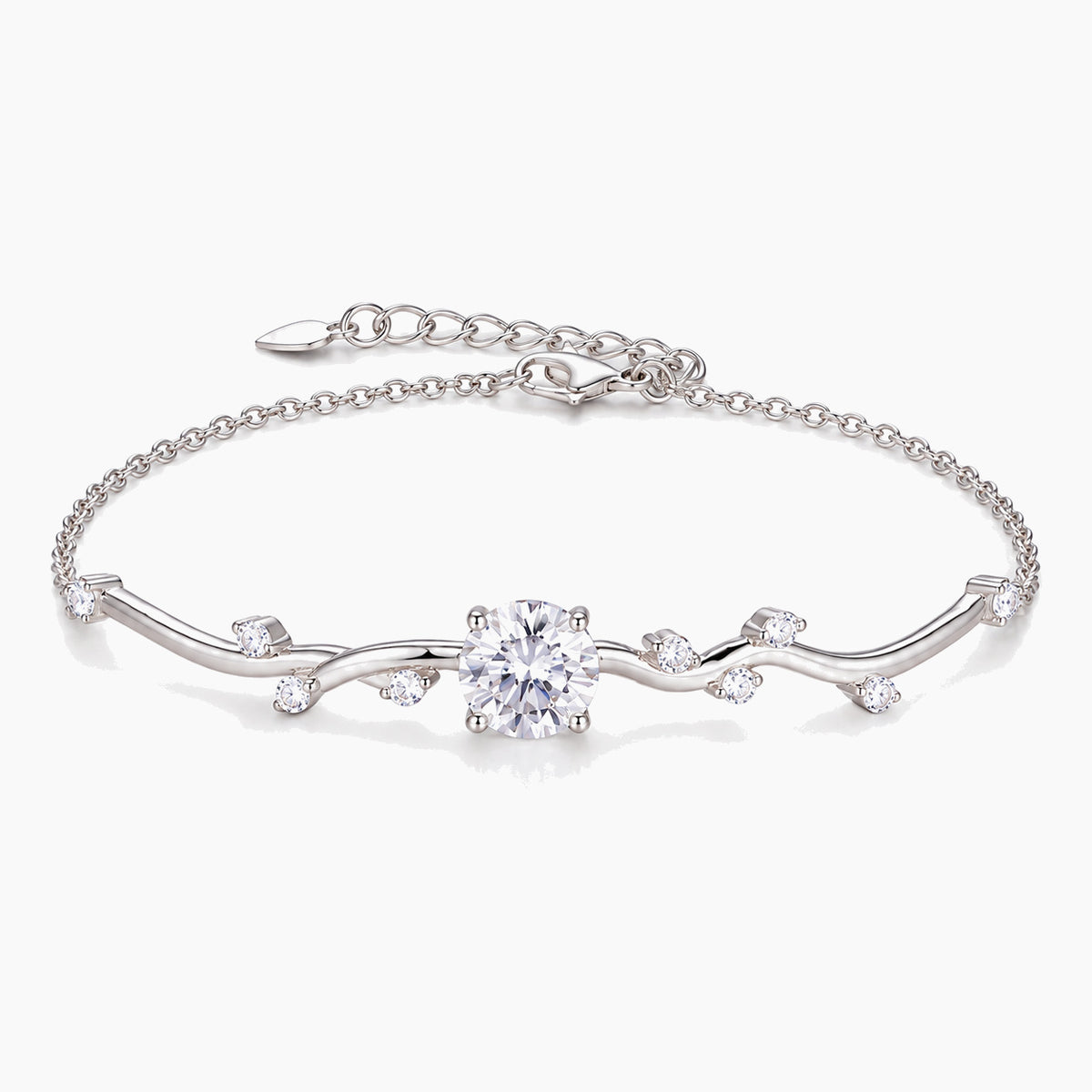 Vine Solitaire Moissanite Bracelet