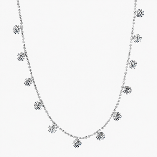 The Lyra Floating Moissanite Necklace
