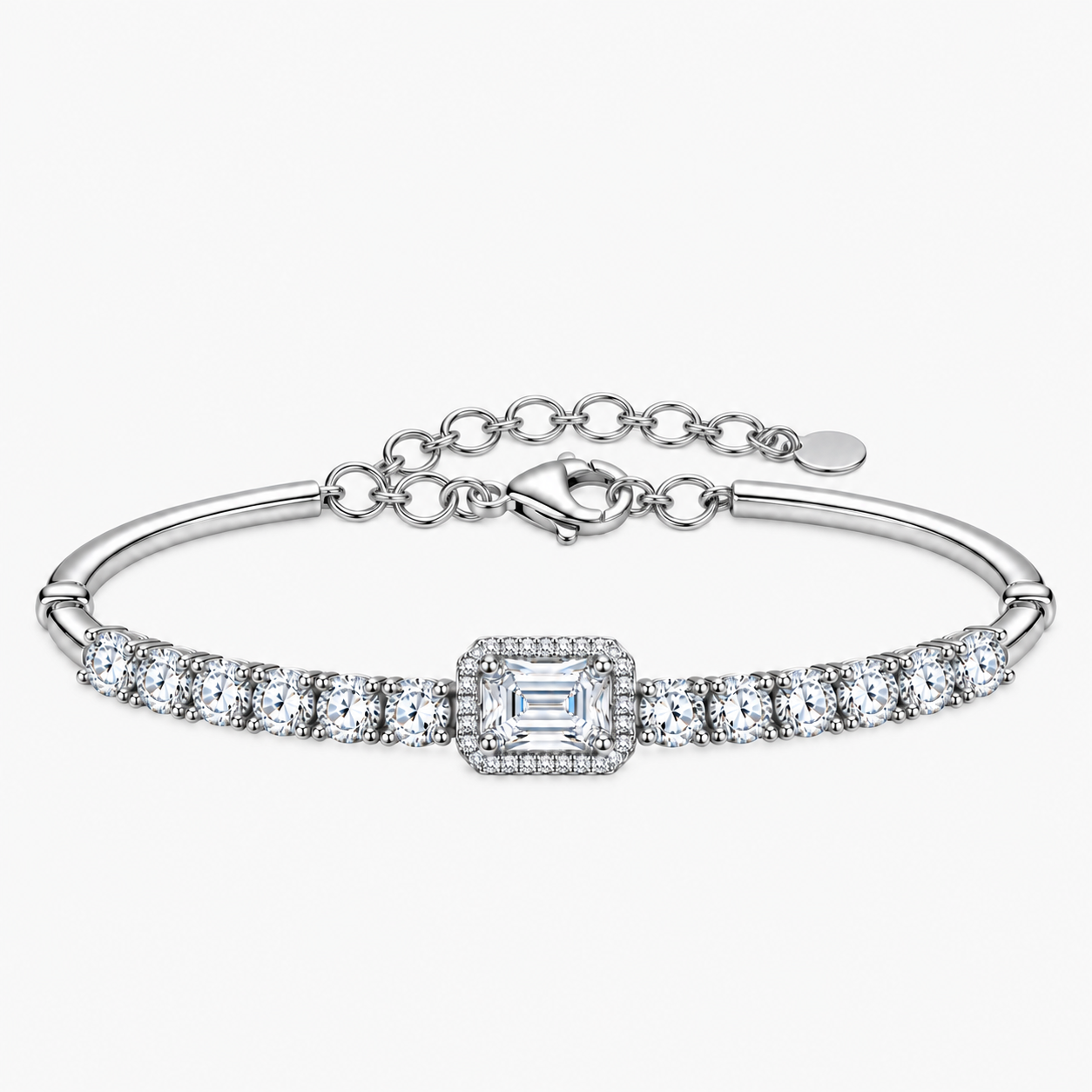 Faith Emerald Halo Moissanite Bracelet