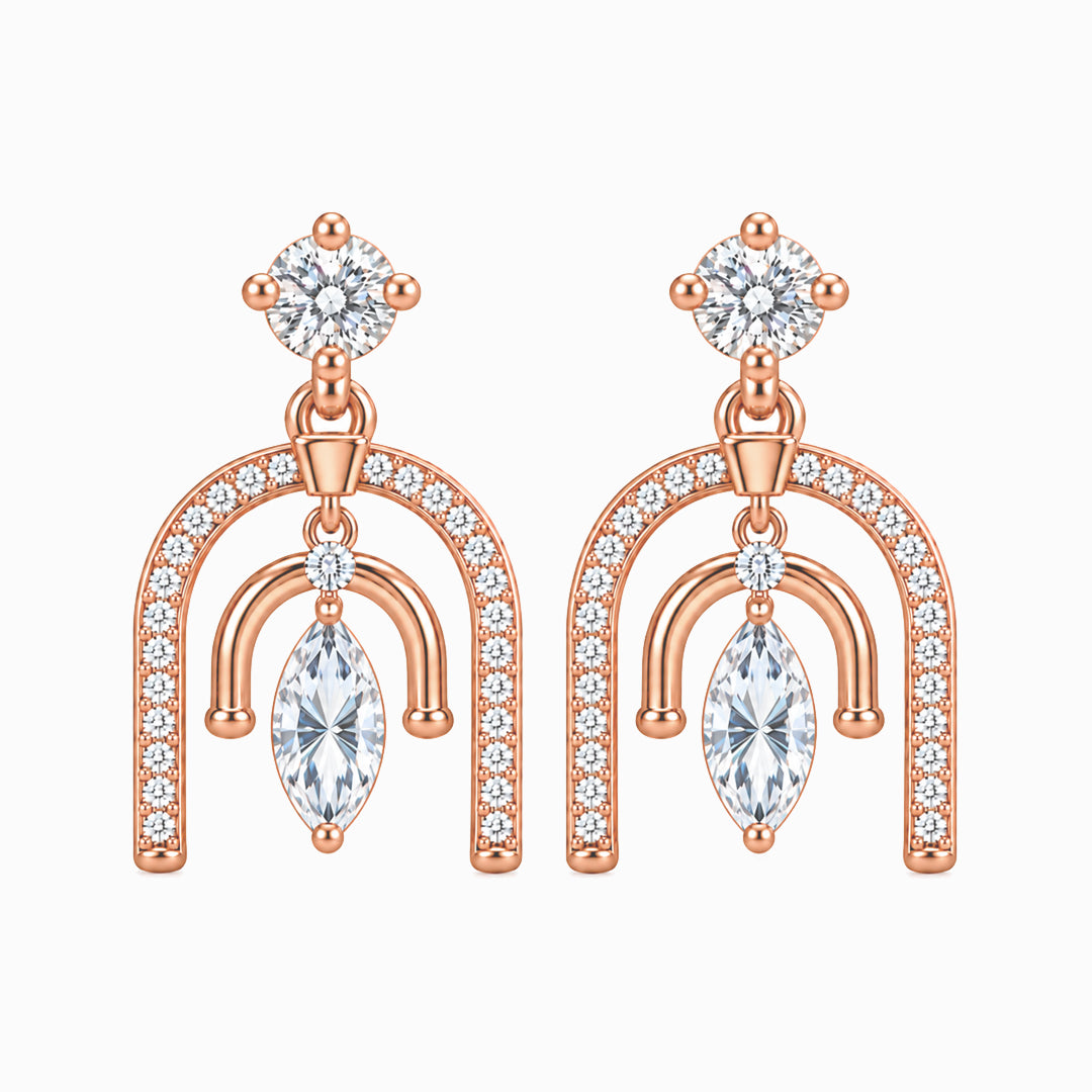 Crossing Multi-Cut Arch Drop Earrings