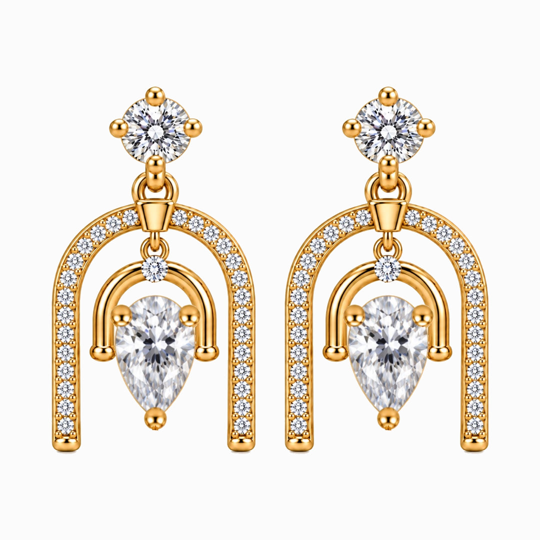 Crossing Multi-Cut Arch Drop Earrings