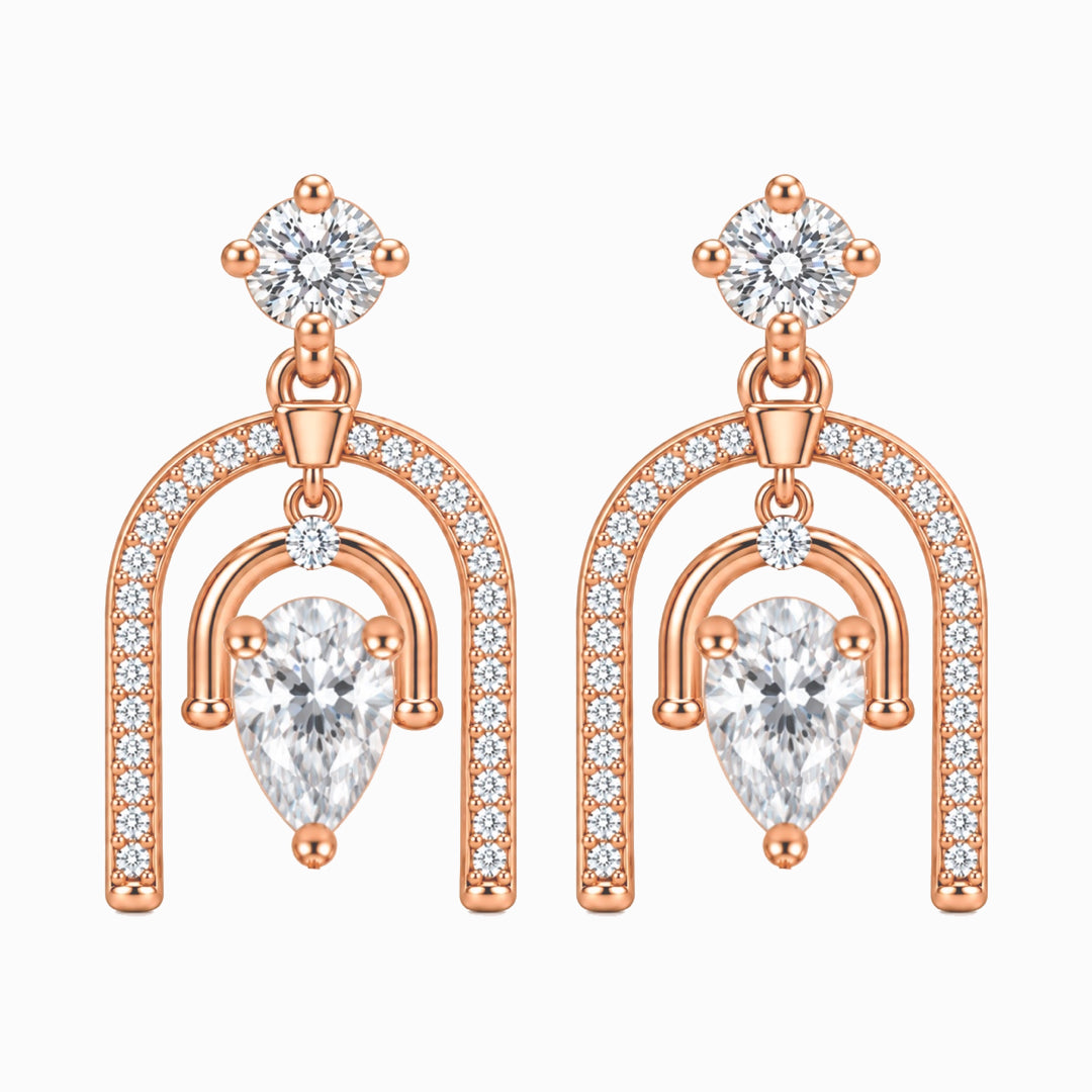 Crossing Multi-Cut Arch Drop Earrings
