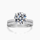 Classic Round Moissanite Pavé Bridal Set