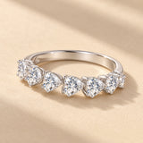 Heart Cut Half Eternity Moissanite Band