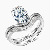 Wave Oval Moissanite Contoured Bridal Set