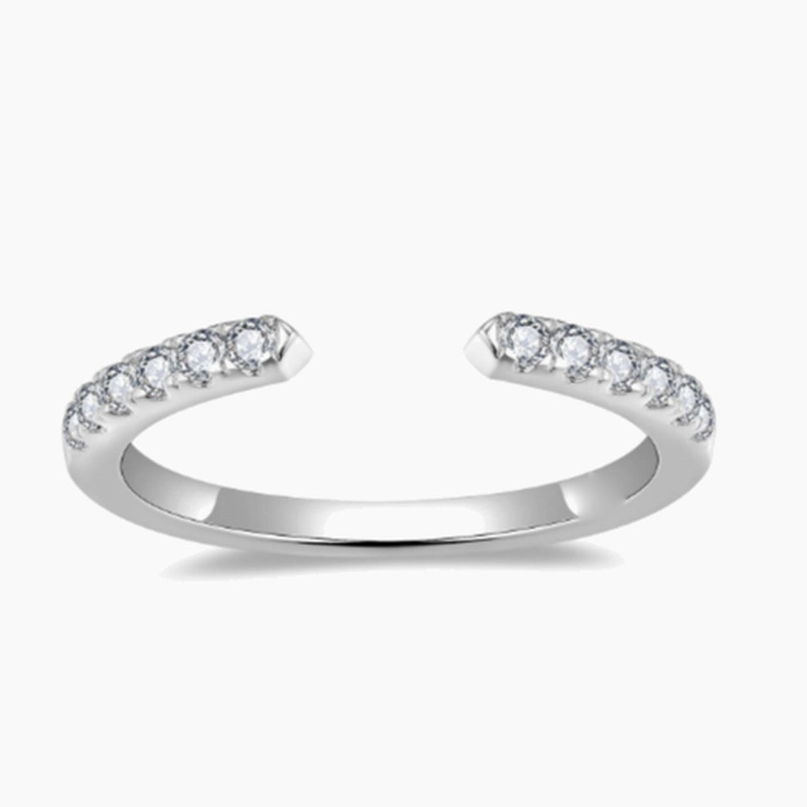 Minimalist Pavé Open Moissanite Cuff Ring