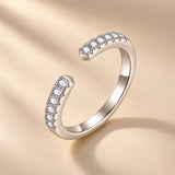 Minimalist Pavé Open Moissanite Cuff Ring